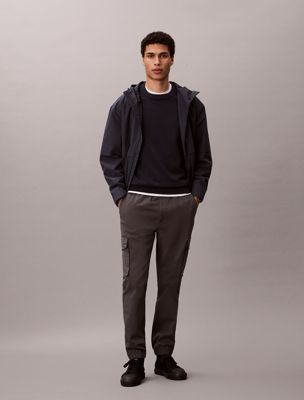 grey skinny twill cargo pants for men calvin klein jeans