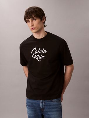 t-shirt relaxed avec logo graphique script black pour hommes 