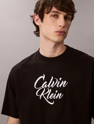 t-shirt relaxed avec logo graphique script black pour hommes 
