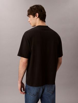 t-shirt relaxed avec logo graphique script black pour hommes 