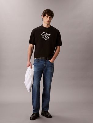 black script logo graphic relaxed t-shirt for men 