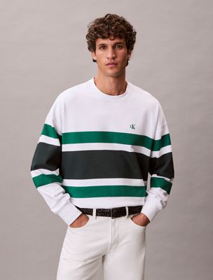multi premium terry block stripe sweatshirt for men 