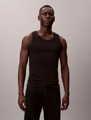 black ribbed tank top for men calvin klein jeans