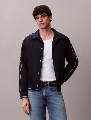 blue sporty nylon bomber jacket for men calvin klein jeans