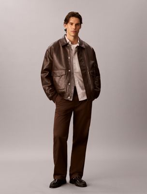 brown 90's rechte chinobroek voor heren - calvin klein jeans