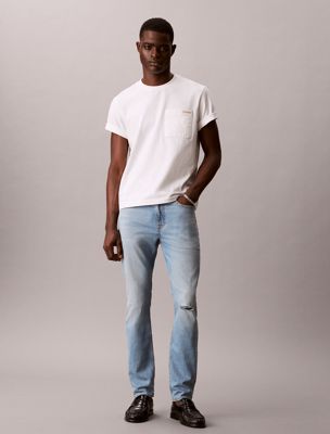 blue slim tapered jeans voor heren - calvin klein jeans