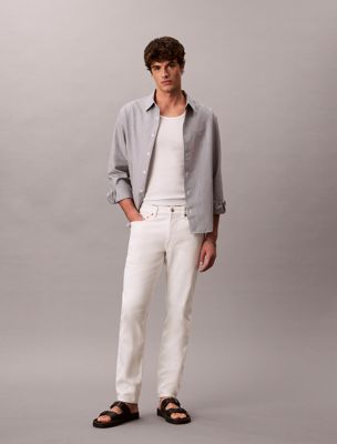 white slim fit jeans for men calvin klein jeans