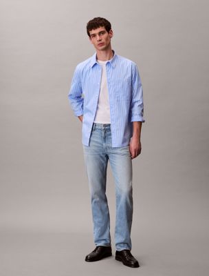 jeans straight standard blue da uomini calvin klein jeans