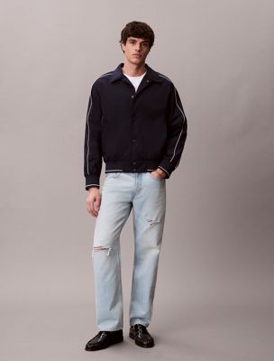 blue 90s straight jeans for men 