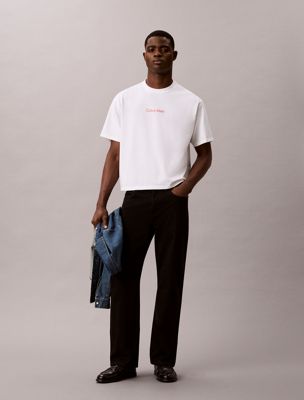 t-shirt monologo vestibilità rilassata anni '90 white da uomini 