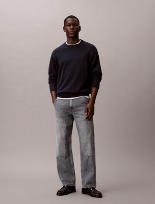 blue 90s straight carpenter jeans for men 