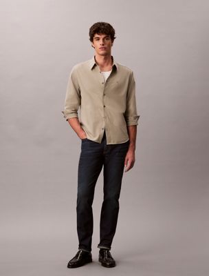 blue slim tapered jeans for men calvin klein