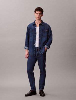 blue tapered jeans for men calvin klein jeans