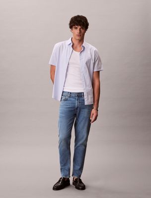 blue tapered jeans for men calvin klein jeans