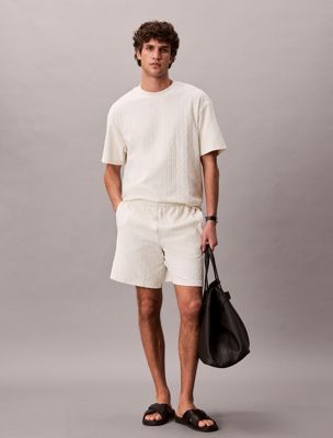 short en éponge avec logo emblématique white pour hommes 