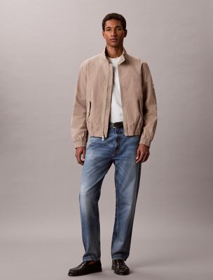 brown lekko ocieplana kurtka z bawełnianego twillu dla mężczyźni - calvin klein jeans