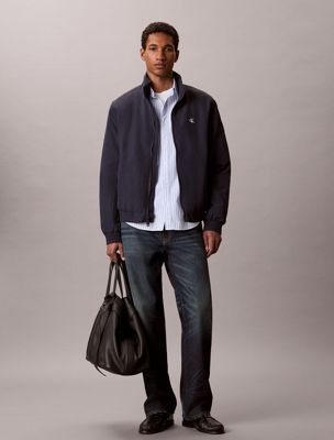 veste zippée matelassée en nylon blue pour hommes calvin klein jeans