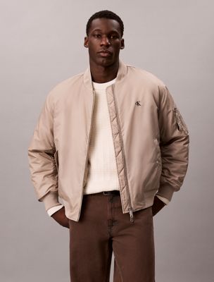 grey nylon bomber jacket for men calvin klein jeans