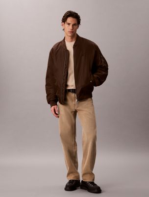 giacca bomber in nylon brown da uomini calvin klein jeans
