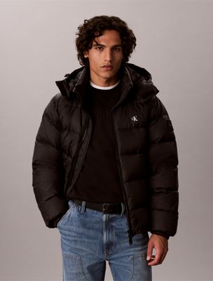 piumino in nylon taglio relaxed black da uomini calvin klein jeans