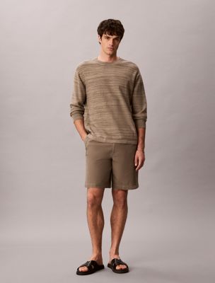 grey cotton canvas drawstring shorts for men calvin klein jeans