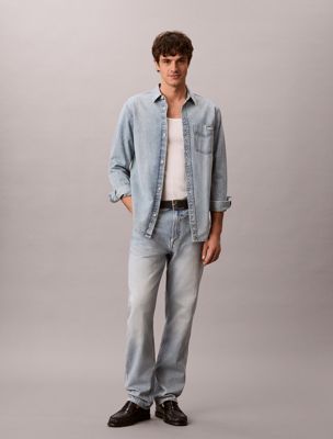 blue standard straight jeans für herren - 