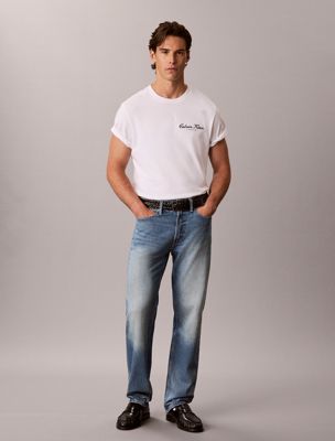 blue standard straight jeans für herren - 