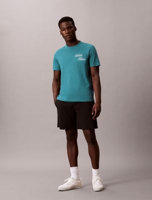 green embroidered logo t-shirt for men calvin klein jeans