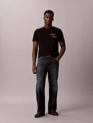 t-shirt avec logo brodé black pour hommes calvin klein jeans