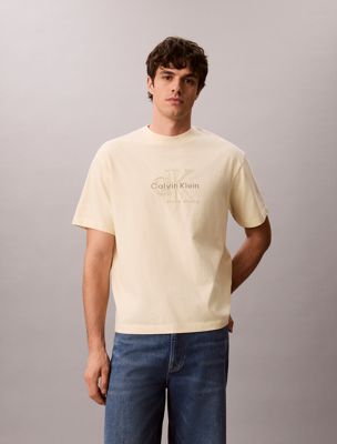 t-shirt relaxed avec logo appliqué white pour hommes calvin klein jeans