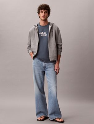 blue relaxed logo t-shirt for men calvin klein jeans