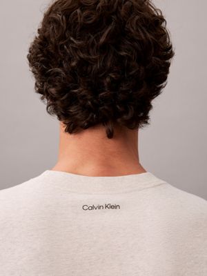ba01 grey heather swobodny t-shirt z logo dla mężczyźni - calvin klein jeans
