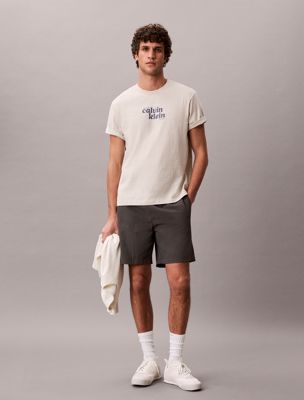 grey relaxed logo t-shirt for men calvin klein jeans