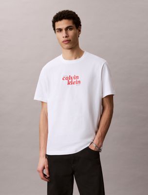t-shirt relaxed avec logo white pour hommes calvin klein jeans