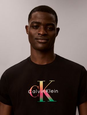 black monogram t-shirt - pride for men calvin klein jeans