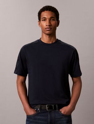 blue logo tape t-shirt for men 