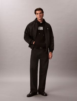 sweat à capuche avec logo en tissu éponge de coton black pour hommes 