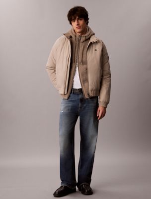 brown lässiger sherpa-hoodie für herren - calvin klein jeans
