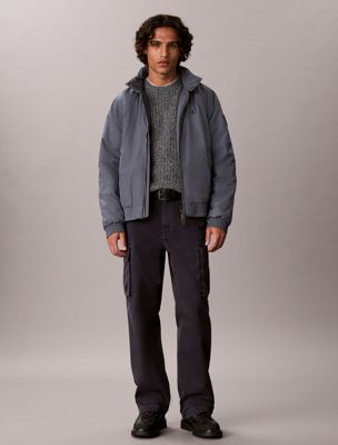 grey trui van ribkatoen voor heren - calvin klein jeans