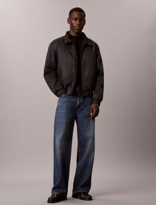 black tech denim zip-up jacket for men calvin klein jeans