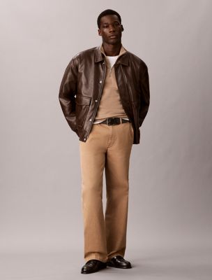 brown chino-baggy-hose für herren - calvin klein jeans