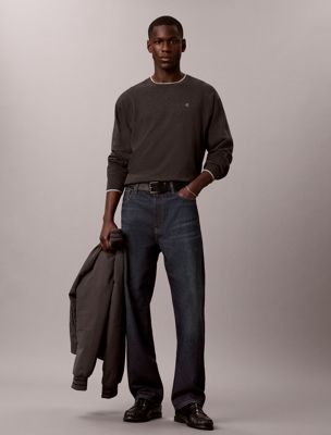 blue 90s tapered jeans for men calvin klein