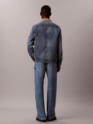 short line utility denim jacket for men calvin klein jeans