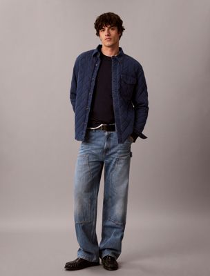 sobrecamisa denim acolchada blue de hombres calvin klein jeans