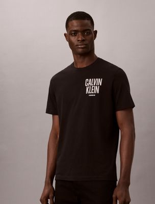 black t-shirt met logo op de achterkant voor heren - 