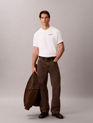 t-shirt relaxed con grafica calvins or nothing white da uomini 