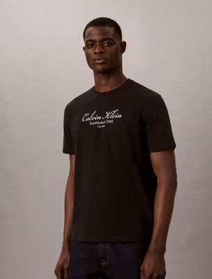 black script logo t-shirt for men 