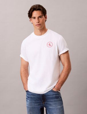 white varsity logo t-shirt for men 