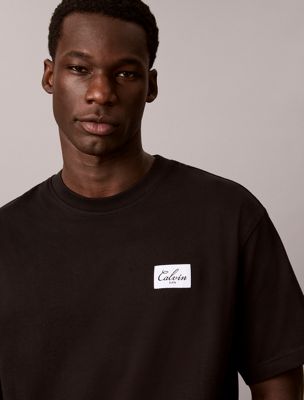 black relaxed heavy jersey t-shirt for men 