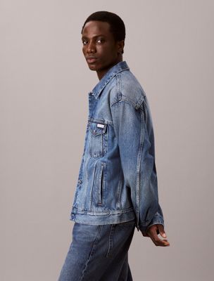 blue 90s denim jacket for men calvin klein jeans